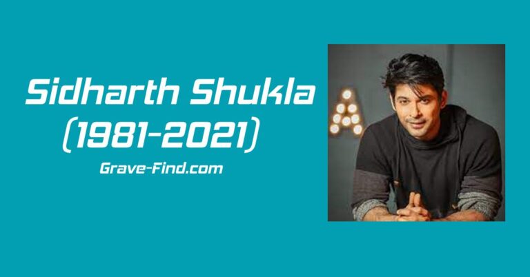 Sidharth Shukla (1980-2021) Indian Actor – Grave Find