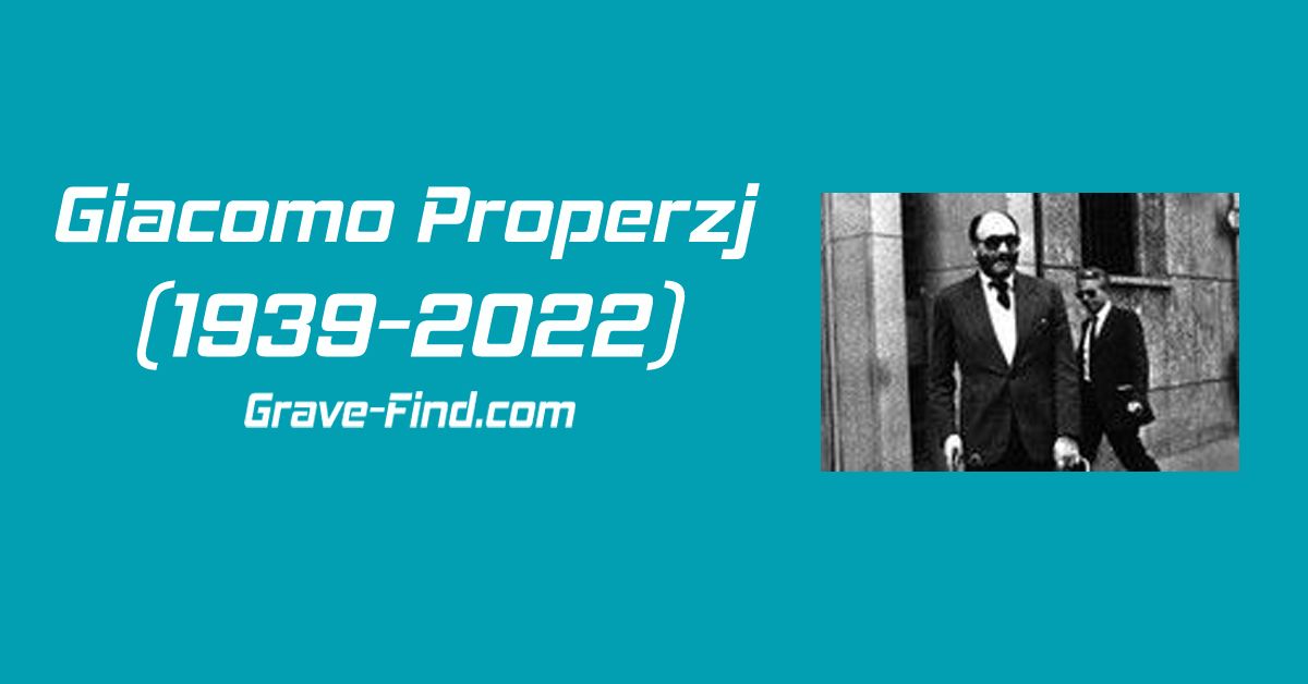 Giacomo Properzj (1939-2022) Italian Politician